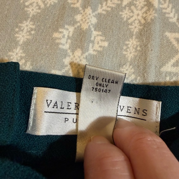 VALERIE STEVENS Women’s Pure Wool Deep Teal Lined Pencil Skirt Size 16 - Picture 3 of 9